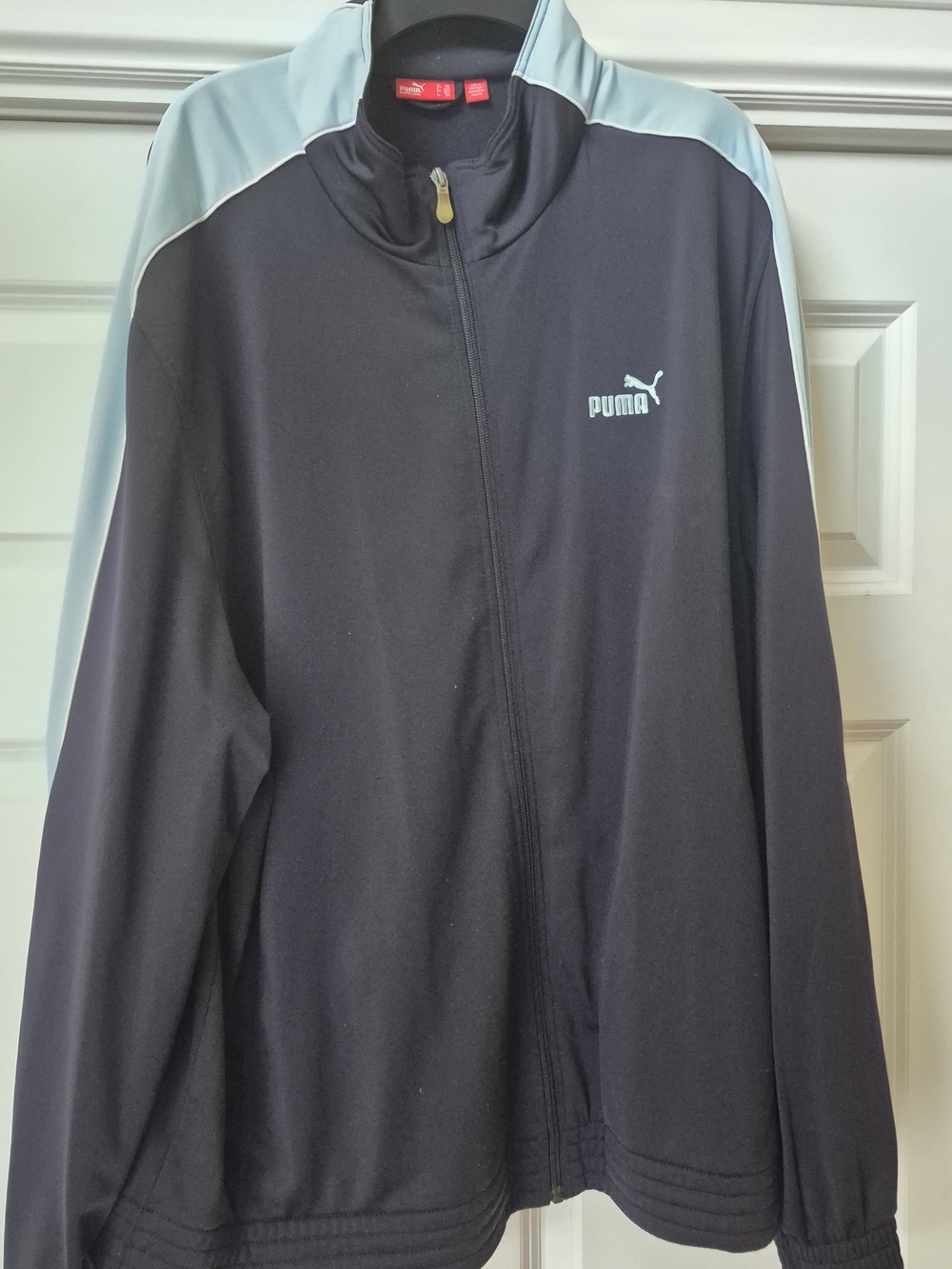 Puma Navy Blue Jacket with Light Blue Shoulder Panels